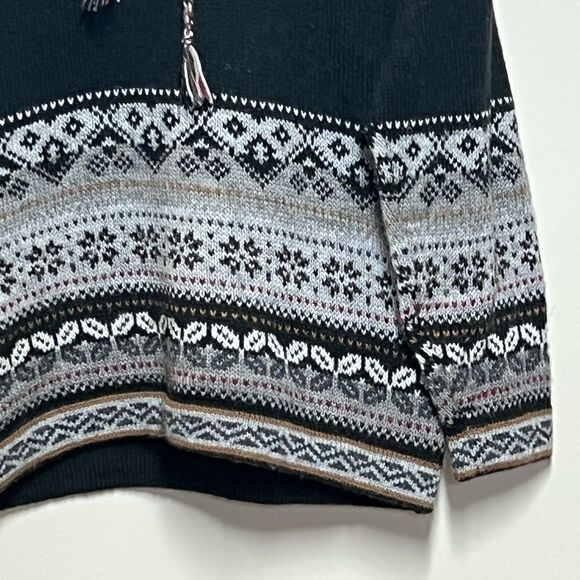American South Side SKI Winter Sweater Alpaca Wool Crew Black Hoodie Womens L/XL - Picture 4 of 5